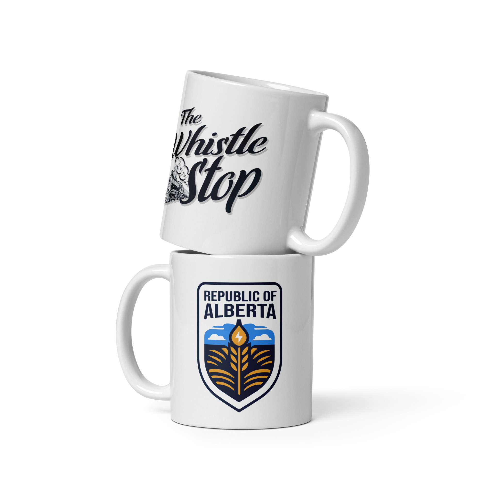 White glossy mug
