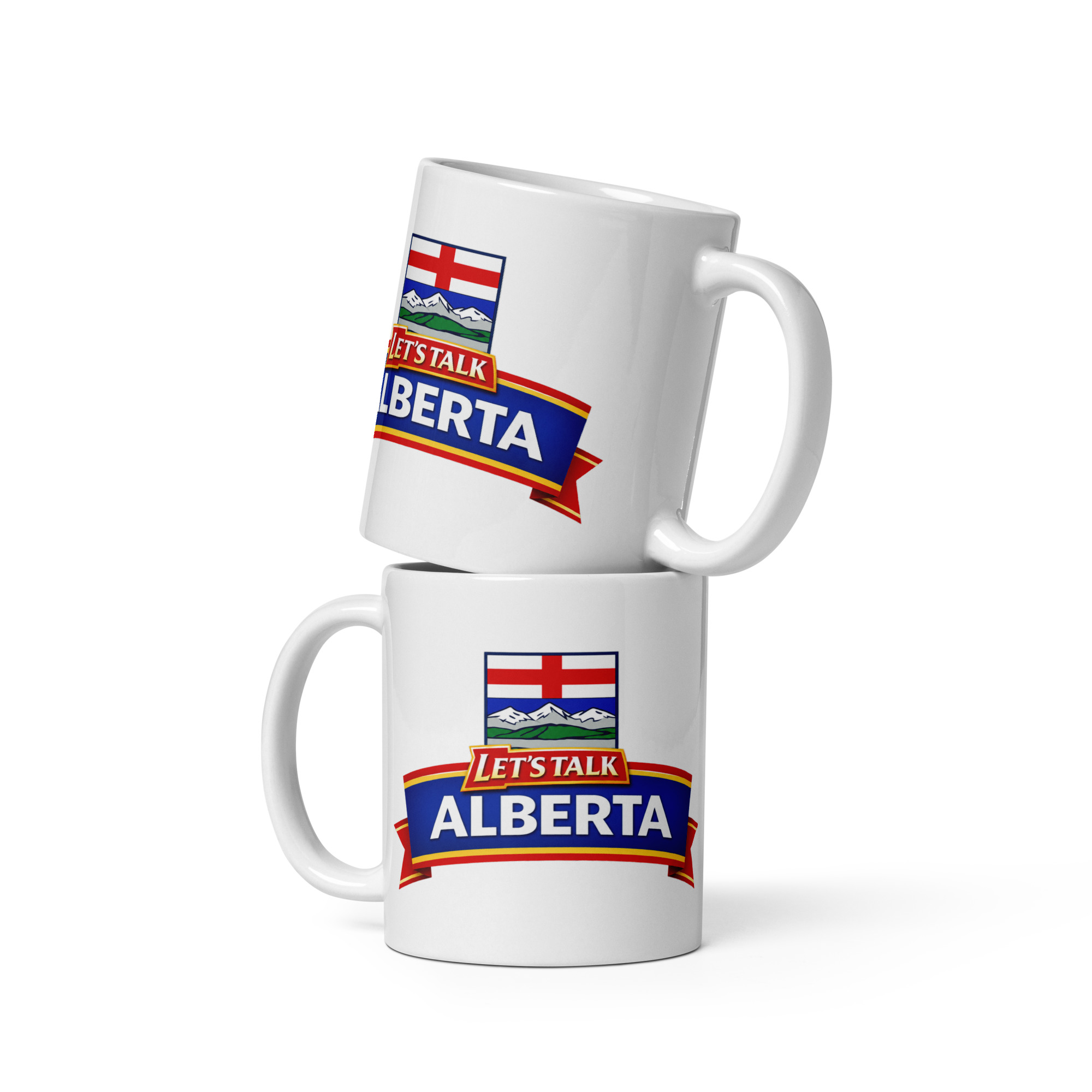 White glossy mug